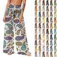 thumbnail image 1 of Pincandy Women See Through Sheer Mesh Pants Beach Swimsuit Bikini Bottom Cover up Party Club Elastic High Waist Wide Leg Pants, 1 of 7