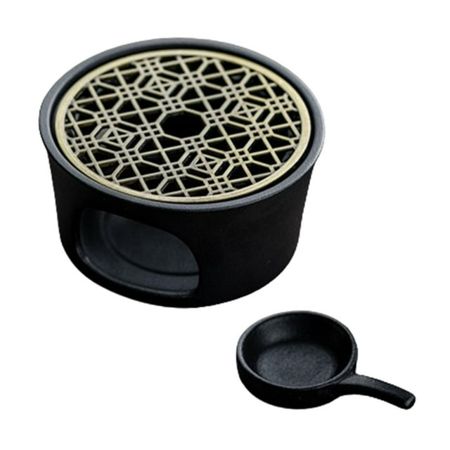 jinwen Ceramic Teapot Warmer Boiling Tea Household Traditional with Tealight Holder black