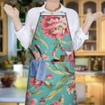 thumbnail image 6 of Pioneer Flower Floral Print Pattern Apron-Garden Aprons for Women with Pockets-Cotton Linen Waterproof Kitchen Cooking Gardening Aprons Adjustable for Kitchen,Cooking,BBQ and Salon 33x27 Inch, 6 of 7