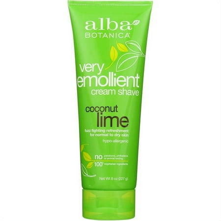 Alba Botanica Very Emollient Cream Shave Coconut Lime, 8.0 OZ