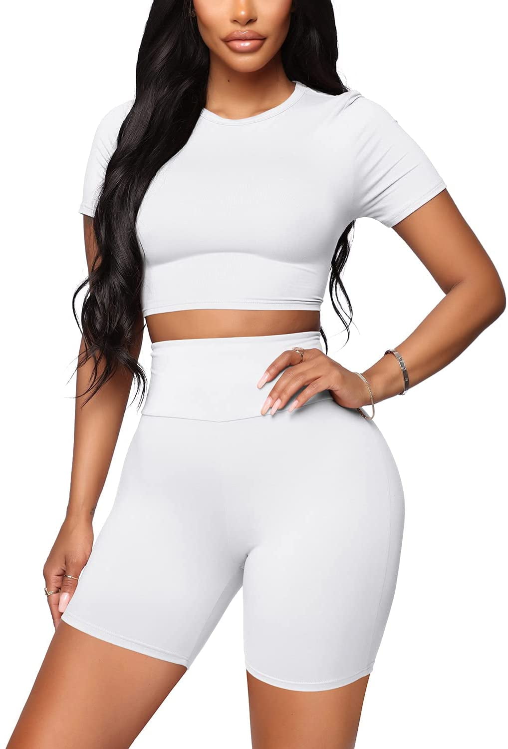 Crop top shirt and shorts set Clearance