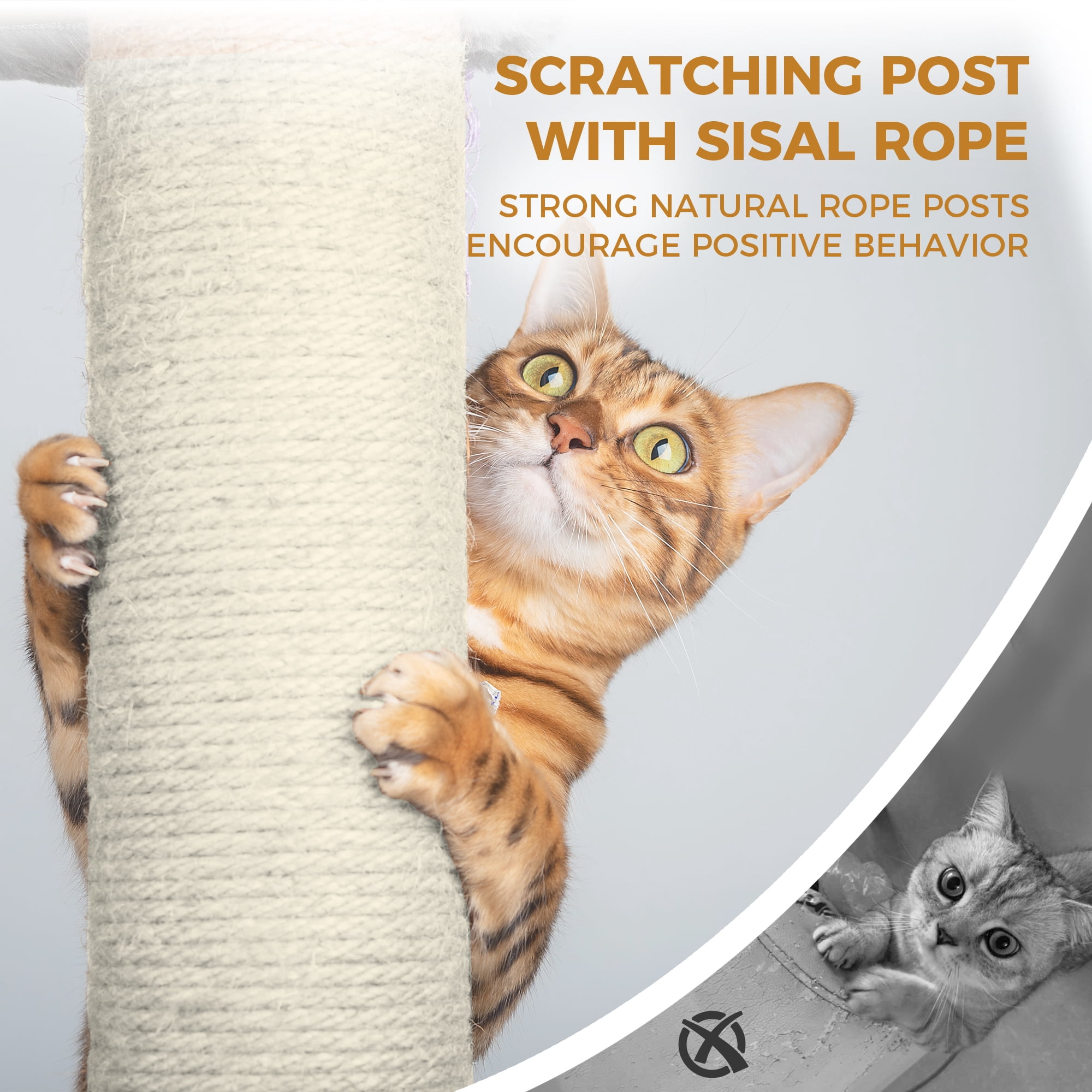 64in Cat Tree with Unique Cat House, Hammock, Scratching Posts - Plush Cat Tower for Indoor Cats, Ideal for Multiple Cats