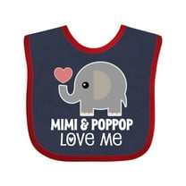 Inktastic Mimi and PopPop Love Me Grandchild Boys or Girls Baby Bib