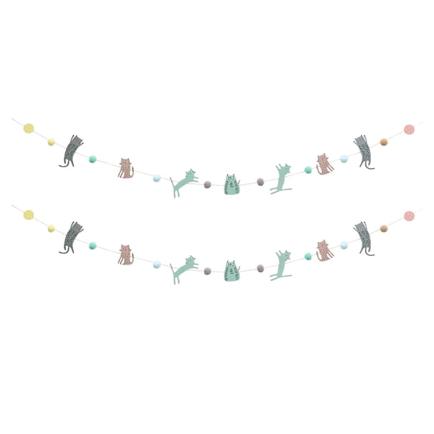 2 banderines colgantes con dibujos de animales para fiestas de cumpleaños, adornos colgantes para fiestas.