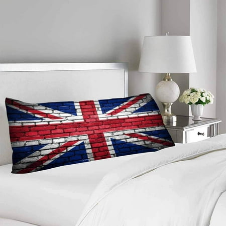 Gckg British Union Jack Pillow Covers Pillowcase Zipper 20x60