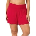 thumbnail image 2 of Zenana Women & Plus Size Smocked Waist Lightweight Casual Athletic Lounge Comfy Shorts, 2 of 4