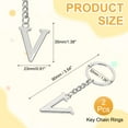 thumbnail image 2 of Llaveros de letra inicial Uxcell Letra A-Z Llaveros de alfabeto Colgante en forma de V para mochila, bolso, plata 2Pcs, 2 of 7