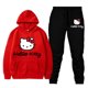 thumbnail image 4 of Cross-border AliExpress Hot Selling Hello Kitty Cartoon Print Unisex Casual Hooded Sweatshirt Casual Trousers suit, 4 of 5