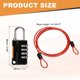 thumbnail image 2 of Candado de combinación de 4 dígitos de cable de acero de seguridad Uxcell, cuerda de alambre rojo recubierto de 3.3 pies, candado de doble lazo, 2 of 7