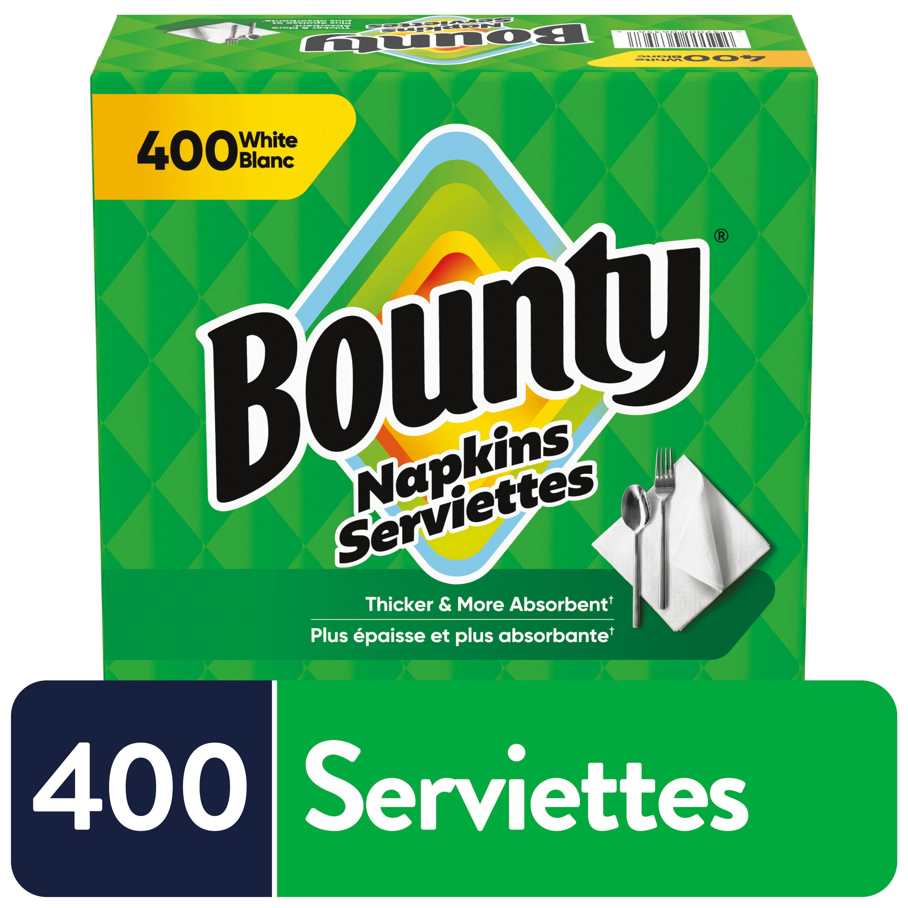 Bounty Paper Napkins, White, 400 Napkins