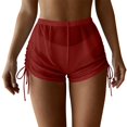 thumbnail image 2 of Xdegoge Swimwear for Women Bottoms Mid Rise Boyshorts Bathing Suit Shorts Smooth Side Lace Up Ruched Modest Water Sports, 2 of 4