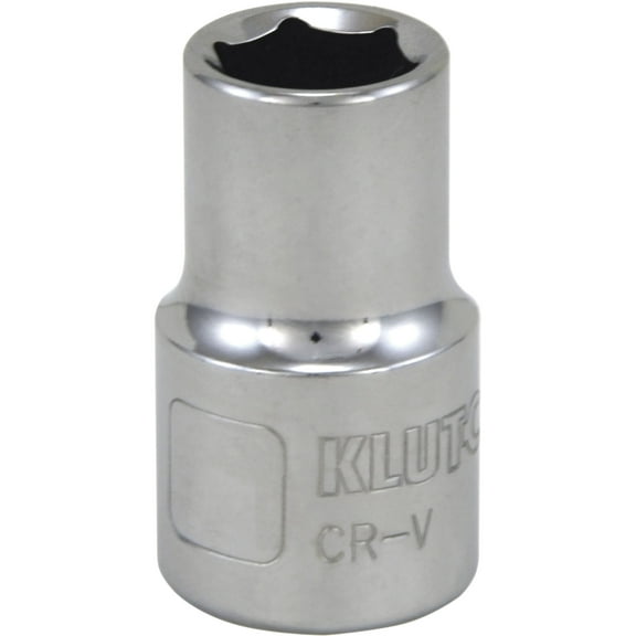 Klutch 1/2in.-Drive Socket, 6-Pt., Metric, 12mm, Chrome Vanadium Steel