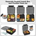 thumbnail image 2 of Lonchera Bento Pawtong con termo para sopa de 240 ml para niños, color gris, 2 of 5