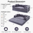 thumbnail image 2 of Convertible Floor Sofa Bed, Holaki 63" Foldable Compression Loveseat Lounge Sleeper Sofa with Pillow & Fixed-Shape Frame, Corduroy Folding Boneless Sofa Couch for Living Room, Small Space, Gray, 2 of 8