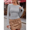 thumbnail image 6 of ANRABESS Long Sleeve Shirts for Women Ribbed Knit Slim Fit Basic Tops Crewneck Tees Spring Fall Casual Underscrubs Layer Clothes Grey X-Large, 6 of 11