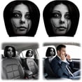 thumbnail image 5 of 2Pcs Ghost Face Headrest Covers, Scary Face Printing Auto Seat Universal Elastic Models Headrest Protector with Glowing-Eye Effects Cover Funny Decoration for Car Interior Vehicle Truck SUV, 5 of 6