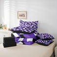 thumbnail image 6 of jejeloiu Abstract Geometric Lines Bedding Comforter Set 7 Pieces,Geometric Theme Full Bedding Set,Black White Purple Fitted Sheet Flat Sheet For Children,Breathable Home Decor Reversible, 6 of 8
