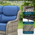 thumbnail image 4 of Unnifurnzi Outdoor Sofas All Weather Wicker Outdoor Couch with 6 Inch Thick Cushions Outdoor Furniture Couch for Porch Poolside Balcony-Gray/Blue, 4 of 7
