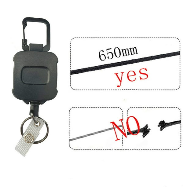 2 Pack ELV Self Retractable ID Badge Holder Key Reel, Heavy Duty, 32 Inches Cord, Carabiner Key Chain Keychain, Hold Up to 15 Keys and Tools (Tan)
