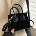 thumbnail image 4 of Bolsa De Hombro Bolso satchel para mujer Cremallera informal Pequeño embrague femenino Flocado Señoras Niñas Totes, 4 of 8