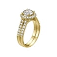 thumbnail image 2 of 8.00MM D-F VS Moissanite Engagement Ring With Diamonds (1.6 ct Moissanite Weight, 2.4 ctw dew) Double Shank Halo 14K Gold, 2 of 2