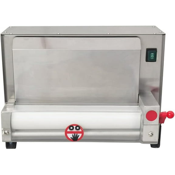 PreAsion Electric Pizza Dough Roller Sheeter Pastry Press Making Machine with Foot Switch Stainless Steel for Noodle Bread Pizza 110V 450W