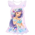 thumbnail image 1 of El más nuevo vestido de princesa Jasmine de Disney, vestidos de manga de pétalo de dibujos animados para niñas, ropa de princesa, ropa de fiesta para niños de 1 a 10 años, 10T Gao Jinjia LED, 1 of 2