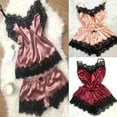 thumbnail image 2 of Fashion Nightwear Lace Trim Satin Cami Top Pajama Sets Sexy Hot Erotic Home Wear Women Pajamas Women Sleepwear Sleeveless Strap, 2 of 9