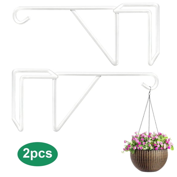 2pcs Hanging Plant Bracket Hooks, EEEkit Heavy Duty Patio Fence Hanger Garden Hook for Outdoor Hanging Plants, Bird feeders, Light