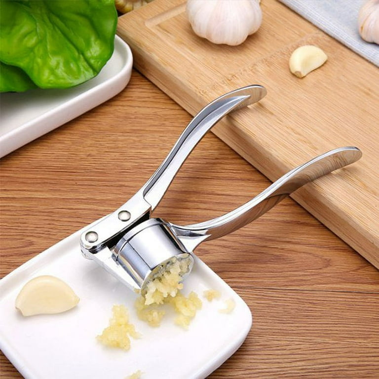 PIPETPET Garlic Press Stainless Steel,Sturdy Garlic Crusher Chopper Mincer  with Silicone Garlic Peeler and Cleaning Brush, Large Leverage,,Dishwasher