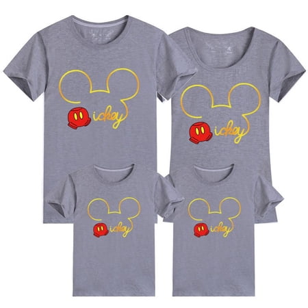 Disney Mickey Minnie Printed Family Matching Cartoon Clothes Dad Mom