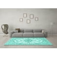 thumbnail image 3 of Ahgly Company Indoor Round Persian Turquoise Blue Traditional Area Rugs, 4' Round, 3 of 4
