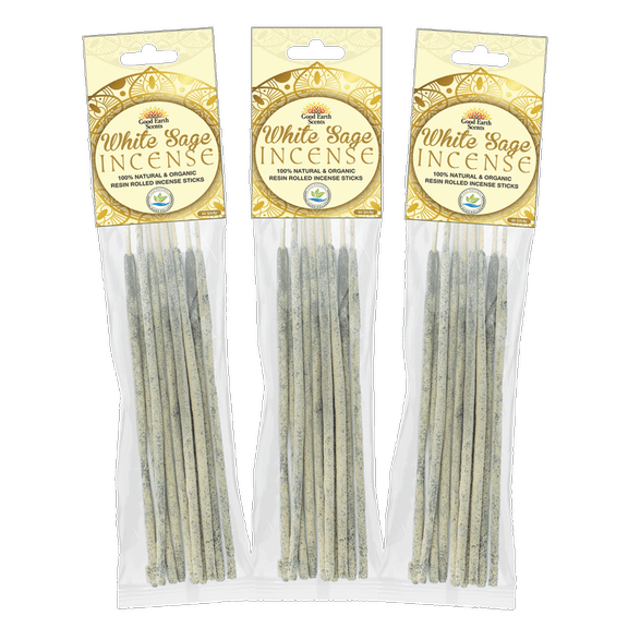 Set of 3 100% Natural and Organic Resin Rolled Incense Sticks (10 Sticks in a Pack) - Set of 3 Variety Packs of Natural Scents