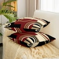 thumbnail image 6 of Geometric Throw Pillow Covers 16"x16" Set of 2 Geometry Brown Black Red Pillow Cases Cushion Covers for Living Room Bedroom Stripe Line Decor Throw Pillowcases for Sofa Couch Chair, 6 of 6