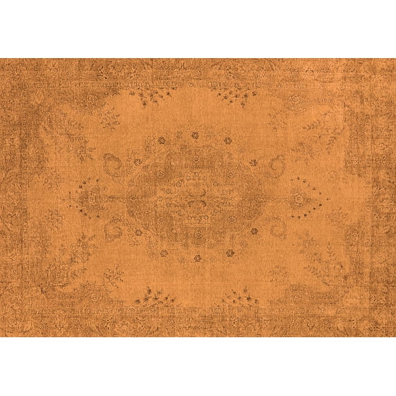 Ahgly Company Indoor Rectangle Oriental Orange Industrial Area Rugs, 7' x 9'