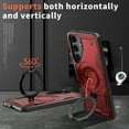 thumbnail image 2 of Rugged Phone Case for Samsung Galaxy A25 5G, Military Grade Shockproof Samsung Galaxy A25 5G Case with Ring Holder, Kickstand, TPU & PC Shell Compatible with MagSafe Samsung Galaxy A25 5G Cover, Red, 2 of 6