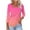 Hot Pink, variant on Women's Tops 3/4 Length Sleeve Square Neck Gradient Color Casual Dressy Tunic Tops Summer Basic Shirts