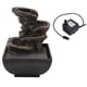 thumbnail image 4 of Fuente de agua de escritorio de resina con sonidos relajantes para el hogar, la oficina o el hotel, fuente de cascada LED duradera de 4 niveles con enchufe estadounidense de 110 V para, 4 of 8