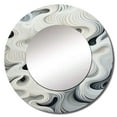 thumbnail image 2 of Designart "Black And White Waves In Monochrome Op Art" Op Art White Large Round Mirror - Round Bedroom Mirror Wall Decor - Modern Round Printed Mirror - 23" x 23", 2 of 6