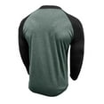 thumbnail image 5 of GuangCheng George Mens Henley Shirts,Color Block,Long Sleeve,Casual Tees,Raglan Sleeve,Athletic Comfort Tops,Green,Size 3XL, 5 of 6