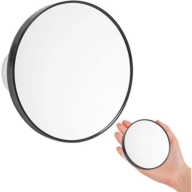 Magnifying Mirror, 10x Magnifying Mirror, Suction Cup Magnifying Mirror, Pocket Mirror JU