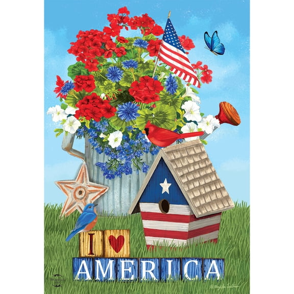 Briarwood Lane Summer Garden Flag 12x18 For Outdoor I Love America Patriotic For Summer Garden Flag Flags For Outside