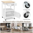 thumbnail image 4 of YYAo Kitchen Storage Island, Kitchen Cart,Kitchen Island with Storage Drawer and 3 Hooks-White, 4 of 9