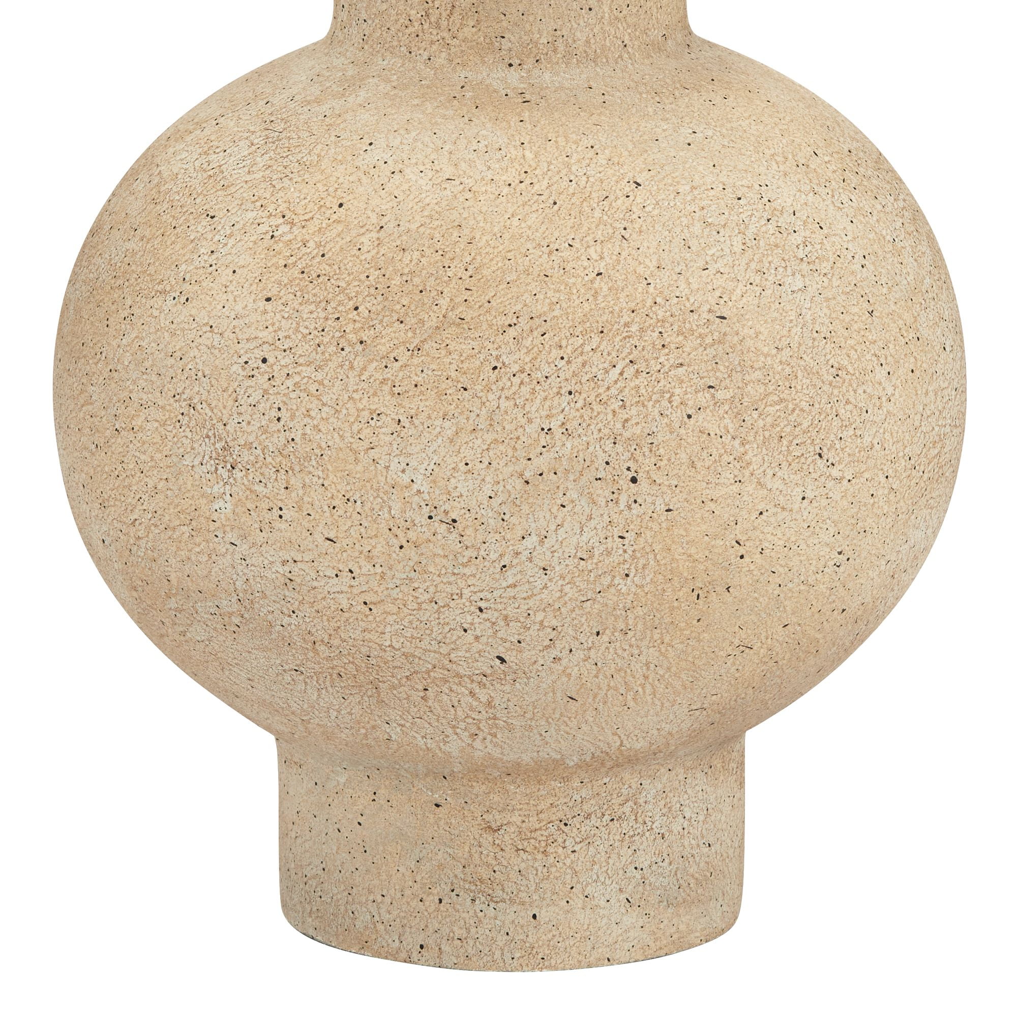 360 Lighting Sandstone Gourd 27" Tall Farmhouse Rustic Modern Table Lamp Brown Single Beige Shade Living Room Bedroom Bedside