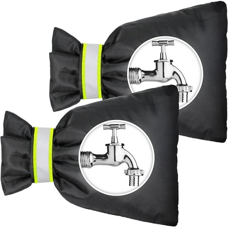 Outdoor Faucet Covers for Winter 9.05" H X 6.89" W, Outside Garden Faucet Socks for Freeze Protection, Reusable Waterproof Insulated Spigot Cover set 2
