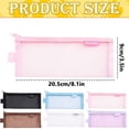 thumbnail image 3 of Mesh Zipper Pen Pouch,Multi-Color Clear Pencil Case,Cosmetic Bag Cute Pencil Case,Portable Office Stationery Pouch for Students Adults Office Classroom,Clear Exam Pencil Pouch,Pencil Pouches Case, 3 of 8