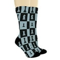 thumbnail image 2 of ThisWear Nerdy Gifts for Chess Players Blue Chess Board Socks Nerd Accessories 1-Pair Novelty Crew Socks, 2 of 5