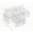 thumbnail image 2 of 80-Inch 3-Seat Corduroy Convertible Sofa with Cup Holder & Pillows, Foldable Chaise Lounge for Living Room, 2 of 12