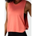 thumbnail image 4 of Large Armhole Tank Tops for Women - Workout Sport Yoga Running Gym Loose Crop Sleeveless Shirts Coral Color M, 4 of 8