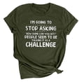 thumbnail image 2 of RXIRUCGD Hauts de Sortie pour Femmes Mode Été Décontracté Col Rond Imprimé Lettre Manches Courtes T-Shirt Chemises Femmes Vert, 2 of 8